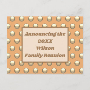 Family Wiedersehen Peach Gold Polka Dot Sommer Ein Postkarte