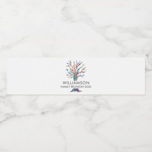 Family Wiedersehen Personalisierte Familienstruktu Wasserflaschenetikett (Einzelnes Label)