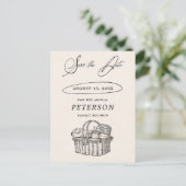 Family Wiedersehen Picnic Chic Save the Date Vinta Postkarte (Stehend Vorderseite)