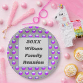 Family Wiedersehen Picnic Lila Polka Dot Event Pappteller (Party)