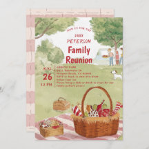 Family Wiedersehen Picnic Niedlich Summer Illustra