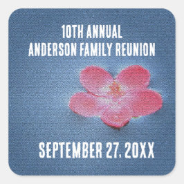 Family Wiedersehen Picnic Niedliche Blume Jährlich Quadratischer Aufkleber