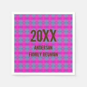 Family Wiedersehen Picnic Retro Hippie Neon Gefärb Serviette
