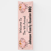 Family Wiedersehen Pig GRILLEN Party Willkommen Ro Banner (Vertikal)