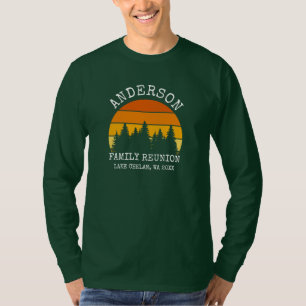 Family Wiedersehen Pine Trees Sunset Green Shirt