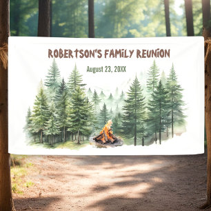 Family Wiedersehen Pine Wood Forest Campfire Banner
