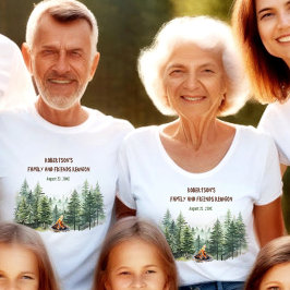 Family Wiedersehen Pine Wood Forest Campfire Name T-Shirt