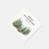 Family Wiedersehen Pine Wood Forest Campfire Serviette (Ecke)