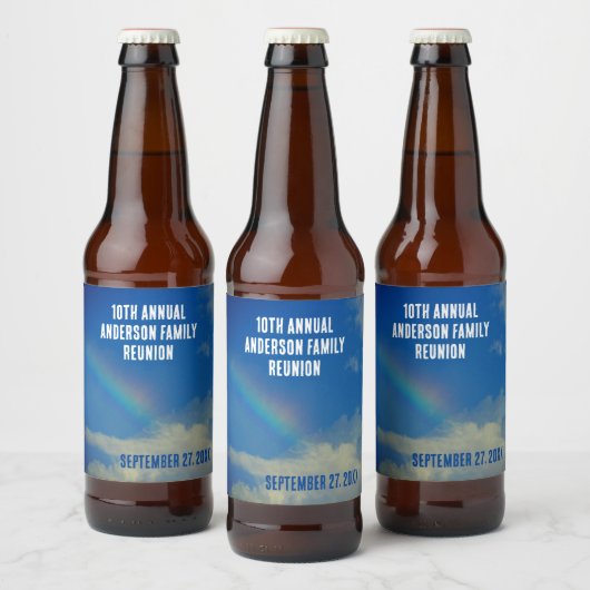 Family Wiedersehen Rainbow Colorful Summer Picinic Bierflaschenetikett (Flaschen)