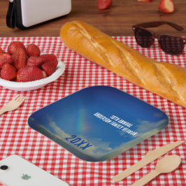 Family Wiedersehen Rainbow Colorful Summer Picinic Pappteller