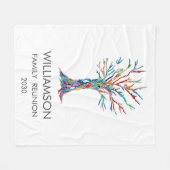 Family Wiedersehen Rainbow Family Tree Fleecedecke (Vorderseite (Horizontal))