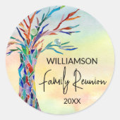 Family Wiedersehen Rainbow Family Tree Runder Aufkleber (Vorderseite)