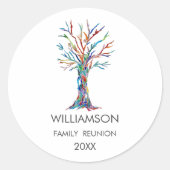 Family Wiedersehen Rainbow Family Tree Runder Aufkleber (Vorderseite)