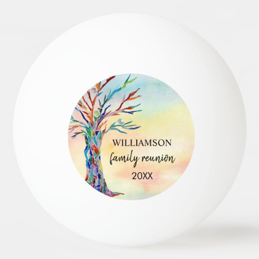 Family Wiedersehen Rainbow Family Tree Tischtennisball (Vorderseite)