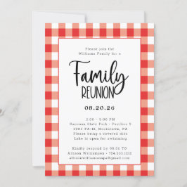 Family Wiedersehen Red und White Gingham Buffalo K Einladung
