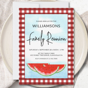 Family Wiedersehen Red White Buffalo Karo Einladung