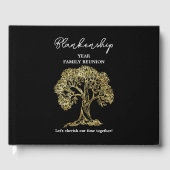 Family Wiedersehen Registry Gold Tree Art Gästebuch (Vorderseite)