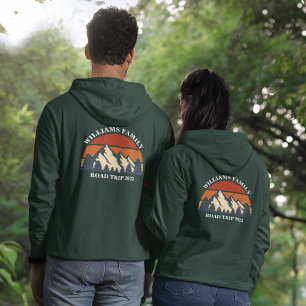 Family Wiedersehen Road Trip Mountain Front & Back Hoodie