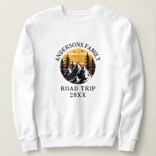 Family Wiedersehen Road Trip Mountain Personalisie Sweatshirt (Design vorne)
