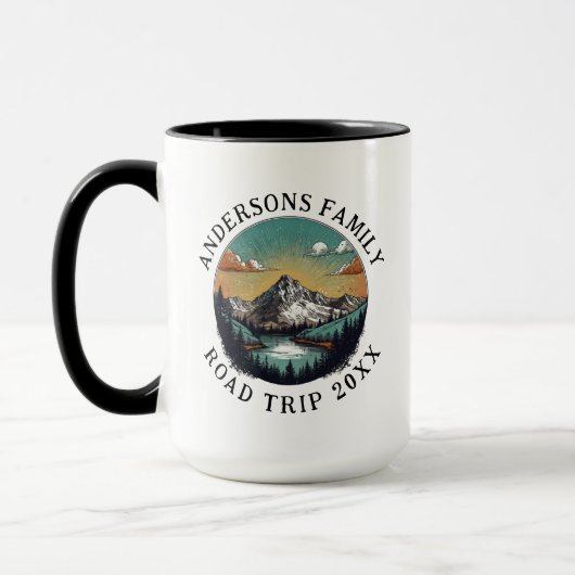 Family Wiedersehen Road Trip Mountain Personalisie Tasse (Links)