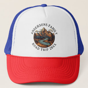 Family Wiedersehen Road Trip Mountain Personalisie Truckerkappe