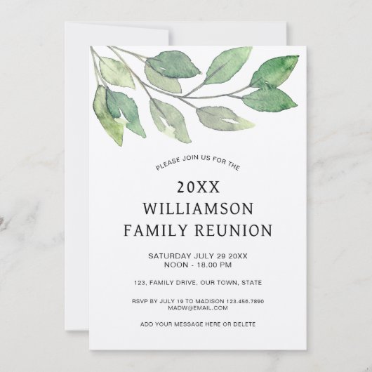 Family Wiedersehen Rustic Einladung (Vorderseite)