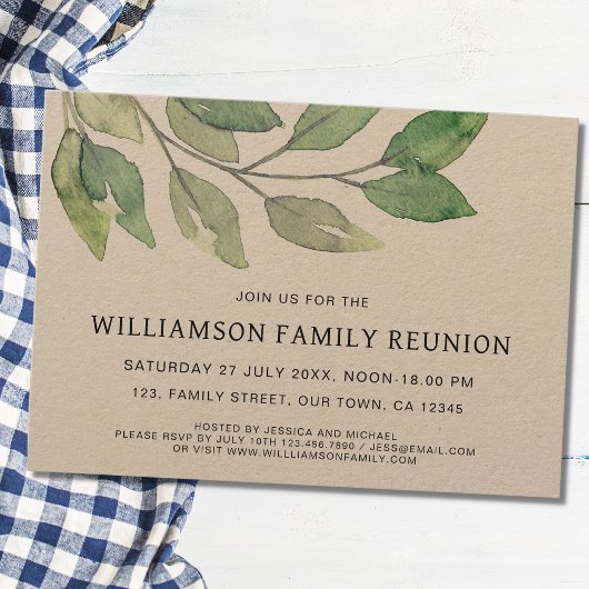 Family Wiedersehen Rustic Einladung