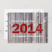 Family Wiedersehen Rustic Einladungspostkarte (Vorne/Hinten)