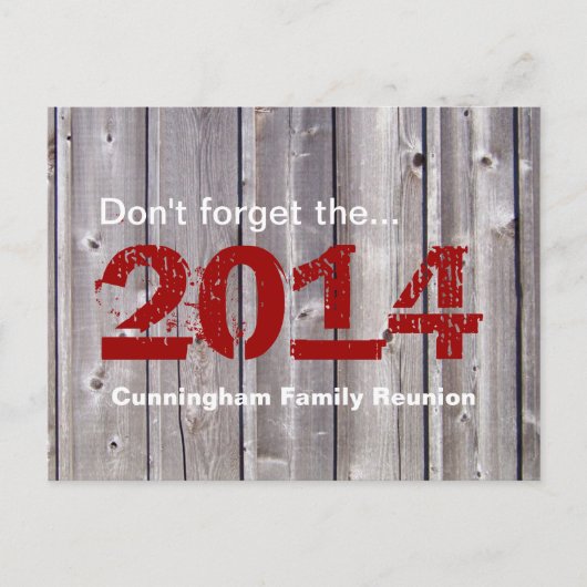 Family Wiedersehen Rustic Einladungspostkarte (Vorderseite)