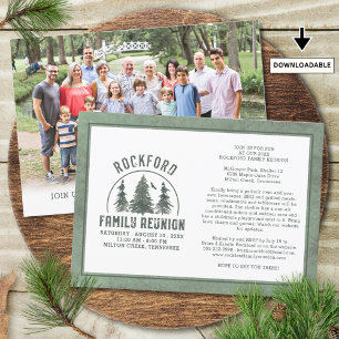 Family Wiedersehen Rustic Forest Trees Foto Einladung