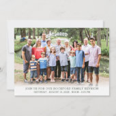 Family Wiedersehen Rustic Forest Trees Foto Einladung (Rückseite)