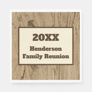 Family Wiedersehen Rustic Nature Pattern Woodgrain Serviette