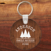 Family Wiedersehen Rustic Wood Pine Trees Schlüsselanhänger (Vorderseite)