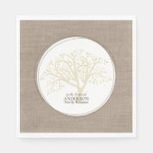 Family Wiedersehen Rustikal Brown Stitched Burlap Serviette (Vorderseite)