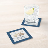 Family Wiedersehen sammelt Muscheln am Meer Rechteckiger Pappuntersetzer (Vor Ort)