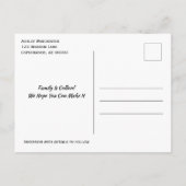 Family Wiedersehen Save the Date drei Blätter aufl Ankündigungspostkarte (Rückseite)