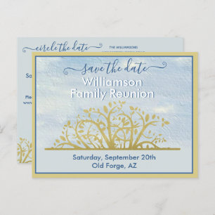 Family Wiedersehen Save the Date Genealogie Tree Ankündigungspostkarte
