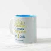 Family Wiedersehen Save the Date Genealogie Tree Zweifarbige Tasse (Vorderseite Links)