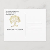 Family Wiedersehen Save the Date Gold Tree Ankündigungspostkarte (Rückseite)