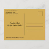 Family Wiedersehen Save the Date Golden Hearts Ankündigungspostkarte (Rückseite)