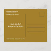 Family Wiedersehen Save the Date Golden Hearts Ankündigungspostkarte (Rückseite)