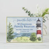 Family Wiedersehen Save the Date Lighthouse QR-Cod Ankündigung (Stehend Vorderseite)