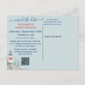 Family Wiedersehen Save the Date Lighthouse QR-Cod Ankündigungspostkarte (Rückseite)