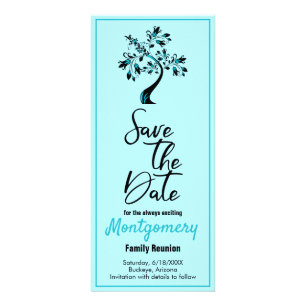 Family Wiedersehen Save the Date Moderner Aquamari Werbekarte