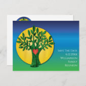 Family Wiedersehen Save the Date Moderner Baum Postkarte (Vorne/Hinten)
