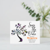 Family Wiedersehen Save the Date Moderner, farbenf Ankündigungspostkarte (Stehend Vorderseite)