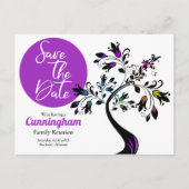 Family Wiedersehen Save the Date Moderner, farbenf Ankündigungspostkarte (Vorderseite)