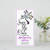 Family Wiedersehen Save the Date Moderner Lila Bau (Stehend Vorderseite)