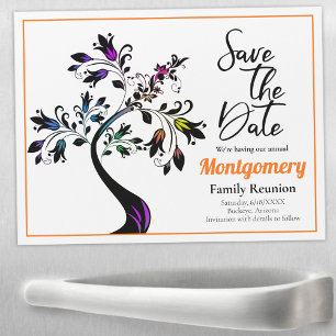 Family Wiedersehen Save the Date Multicolor Tree A Magnetkarte