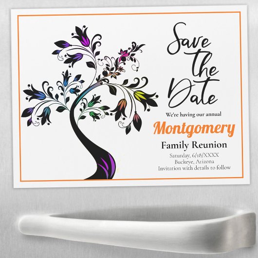 Family Wiedersehen Save the Date Multicolor Tree A Magnetkarte